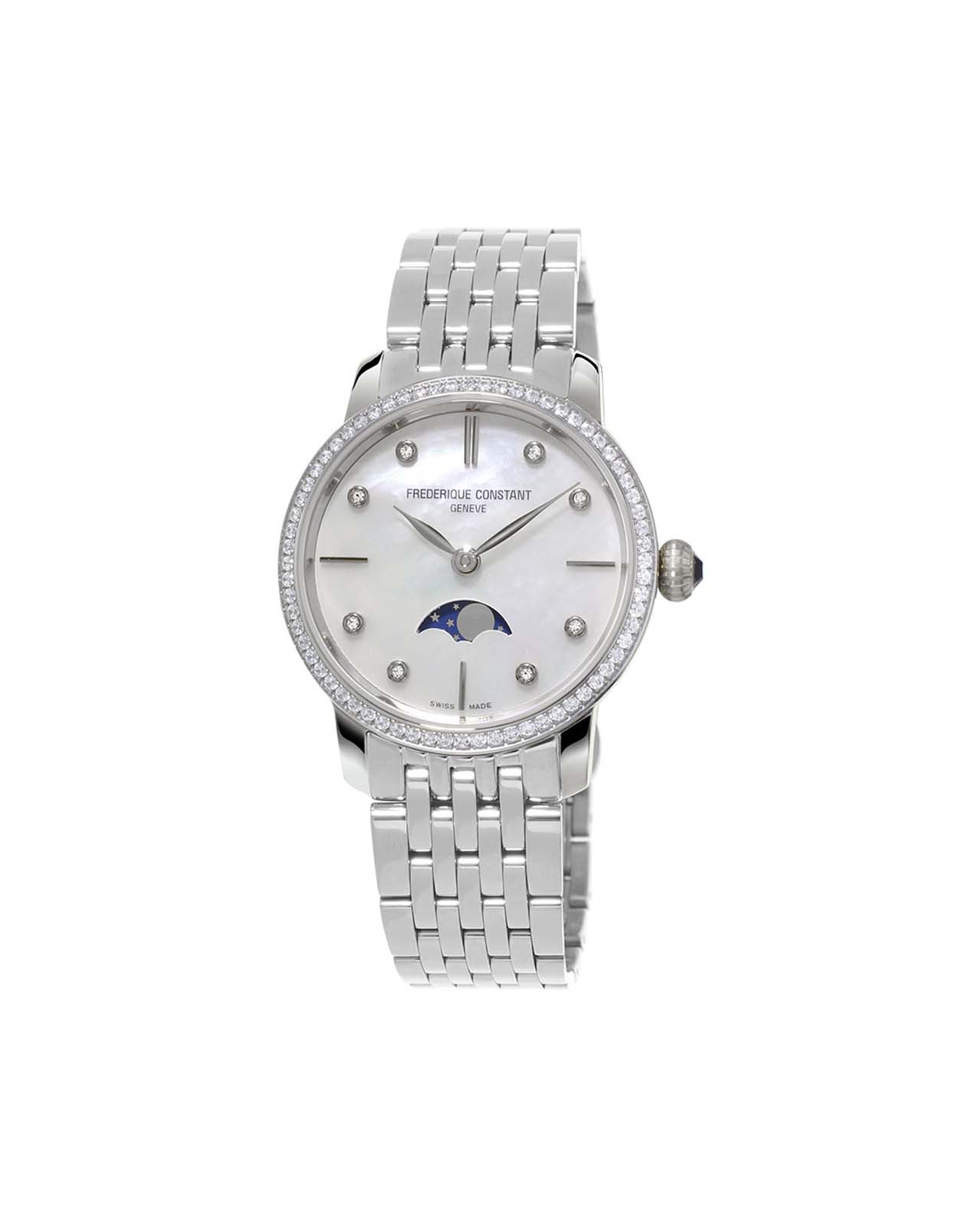 FC-206MPWD1SD6B FREDERIQUE CONSTANT Slimline Ladies Moonphase - FC206MPWD1SD6B