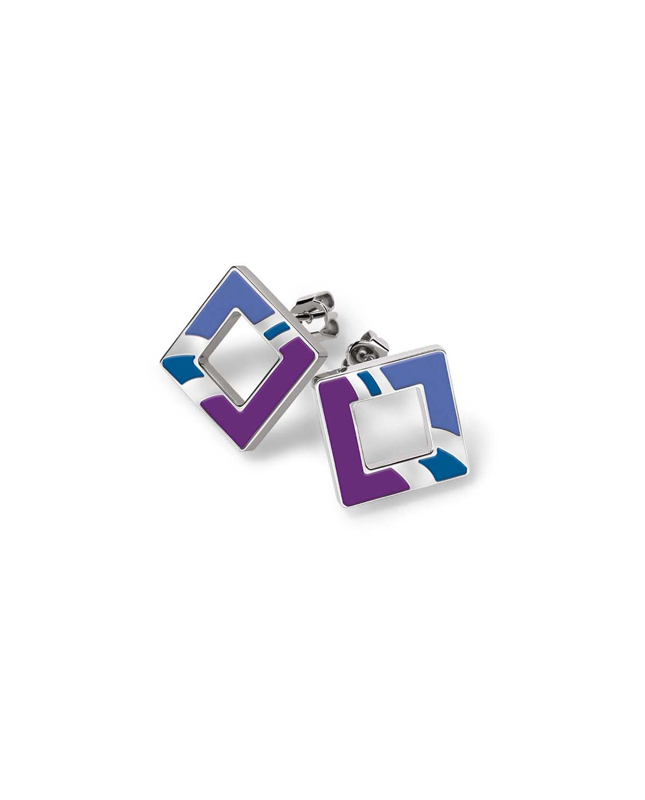 HOT BATIK EARRINGS,SS,PURPLE RESIN,S-U SWATCH HOT BATIK - JEV009