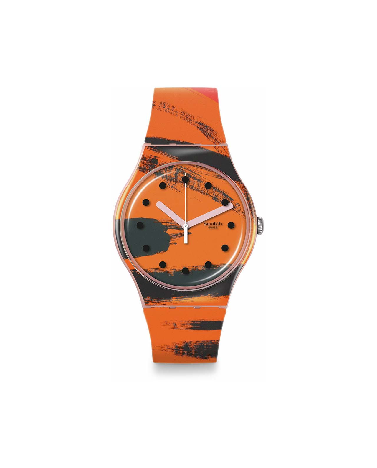 suoz362 1 SWATCH BARNS-GRAHAM'S ORANGE AND RED ON PINK - Image 1